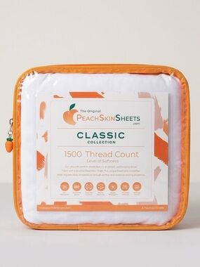 The Original Peach Skin Sheets Classic White 1500 Thread Count King Duvet Set